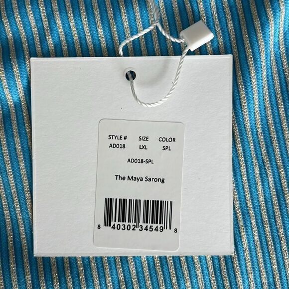 NWT Andie The Maya Sarong - Gold Stripe - Splash Size L/XL - Picture 3 of 9